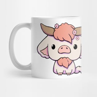 Cute Kawaii Cow - Cream Mug